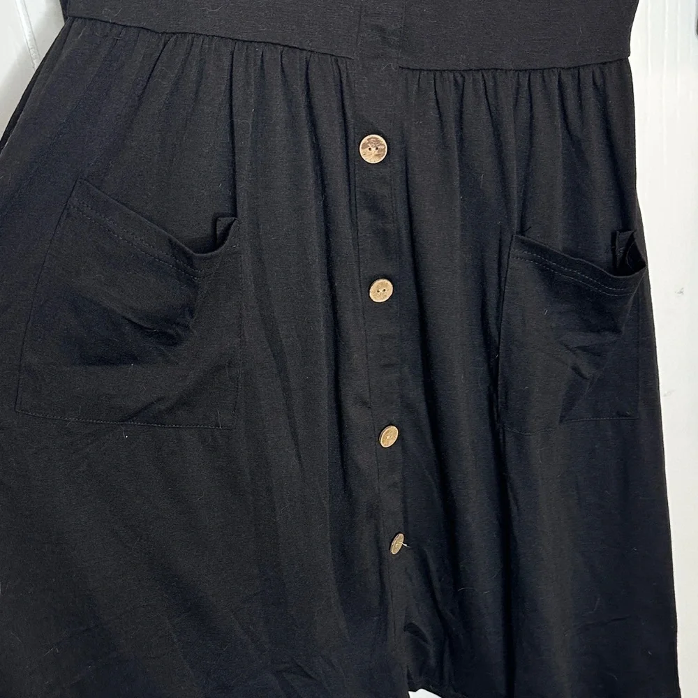 Source Unknown casual Black Buttoned Dress